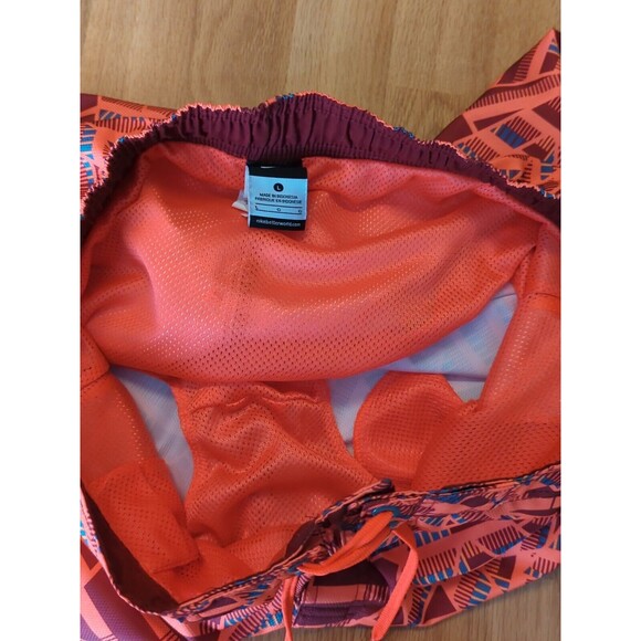 Nike Board Shorts Swim Trunks Mens Large Orange Red Geometric Board Surfing - Picture 6 of 7